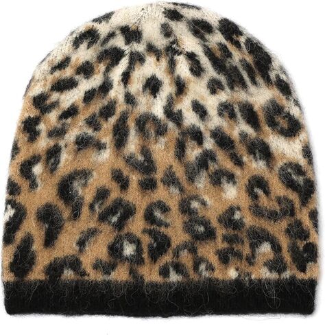 Kate Spade Women's Downtown Leopard Beanie, Stylish Hat & Fashion Accessory Cap for Cold Weather in Saudi Arabia