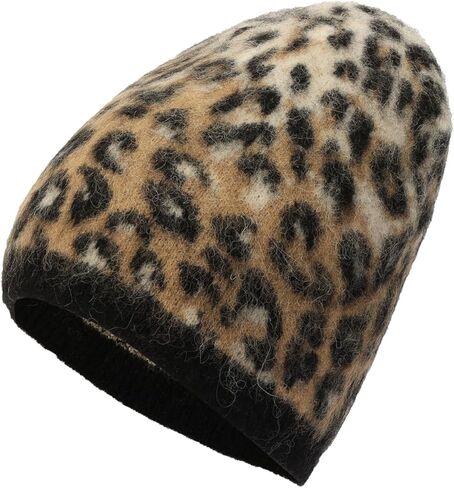 Kate Spade Women's Downtown Leopard Beanie, Stylish Hat & Fashion Accessory Cap for Cold Weather in Saudi Arabia