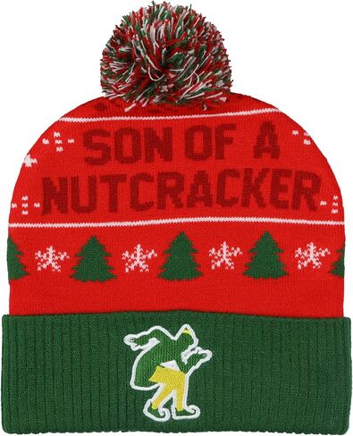 Bioworld Elf The Movie Beanie Ugly Sweater الكبار متماسكة مطرزة مكبل قبعة صغيرة مع بوم متعدد الألوان in Saudi Arabia