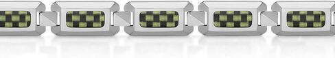 Gem Stone King Men’s Black and Yellow Carbon Fiber Tungsten Bracelet | 8.25 Inches in Length with Fold-over Safety Clasp in Saudi Arabia