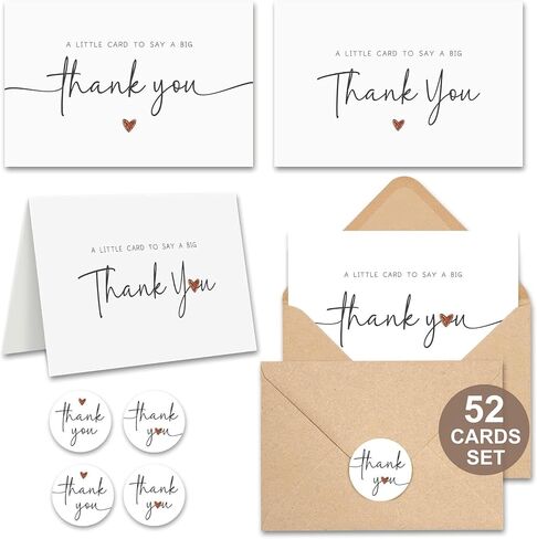 Funny Thank You Cards, Thank You Cards with Envelopes, Cute Thank You Notes for Kids Teacher Appreciation, Set of 20 Blank Notecards with Kraft Envelopes & Matching Stickers, Graduation Gift in Kuwait