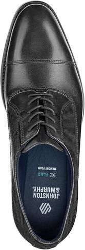 Johnston & Murphy Men's Landry Cap Toe Dress Casual Lace-Up Shoe, Black Full Grain, 10 M in Saudi Arabia
