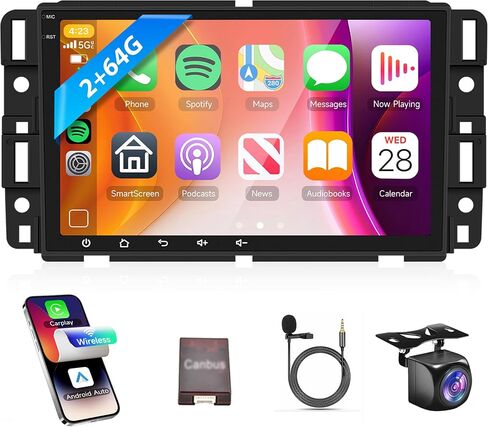 2G+64G 8 inch Car Stereo for Chevrolet Silverado GMC Sierra Yukon 2007-2013, Rimoody Android GPS Navigation Head Unit Radio Replacement with CarPlay Android Auto Multimedia Video Player Backup Camera in Saudi Arabia