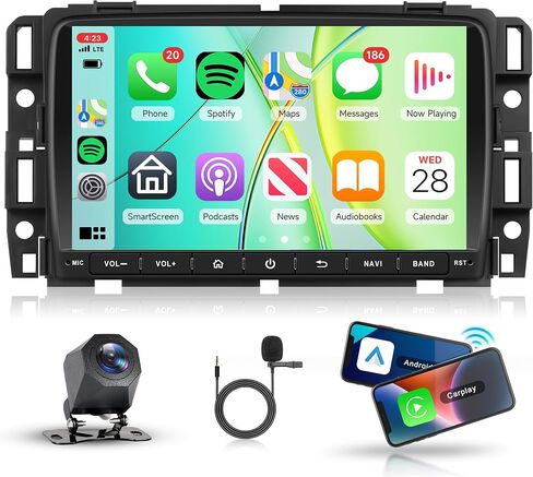 2G+64G 8 inch Car Stereo for Chevrolet Silverado GMC Sierra Yukon 2007-2013, Rimoody Android GPS Navigation Head Unit Radio Replacement with CarPlay Android Auto Multimedia Video Player Backup Camera in Saudi Arabia