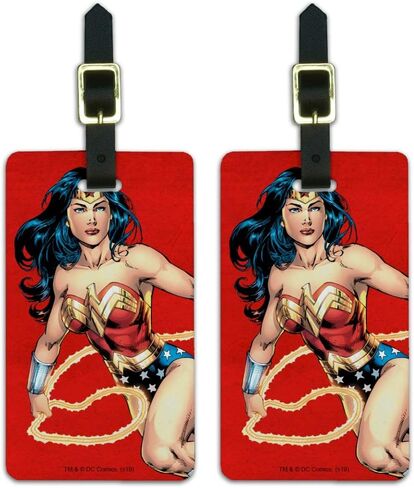 بطاقات تعريف الأمتعة الخاصة بشخصية Wonder Woman - مجموعة من قطعتين in Kuwait