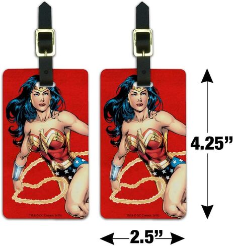 بطاقات تعريف الأمتعة الخاصة بشخصية Wonder Woman - مجموعة من قطعتين in Kuwait