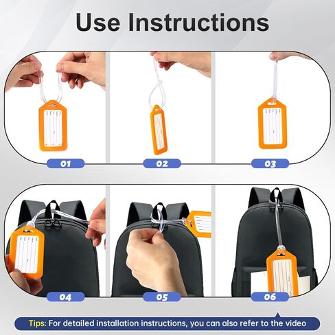 Luggage Tags for Suitcases (Multi Color, 18 PK), Luggage Tag, Bag Tag for Baggage, Suitcase Tags Bulk in Saudi Arabia