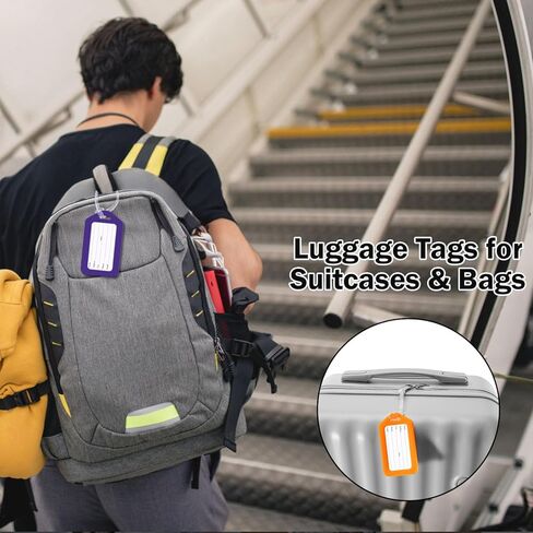 Luggage Tags for Suitcases (Multi Color, 18 PK), Luggage Tag, Bag Tag for Baggage, Suitcase Tags Bulk in Saudi Arabia