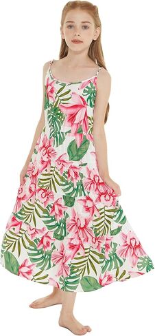 Girl Hawaiian Maxi Tiered Dress in Various Patterns in Saudi Arabia