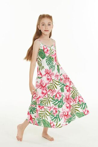 Girl Hawaiian Maxi Tiered Dress in Various Patterns in Saudi Arabia