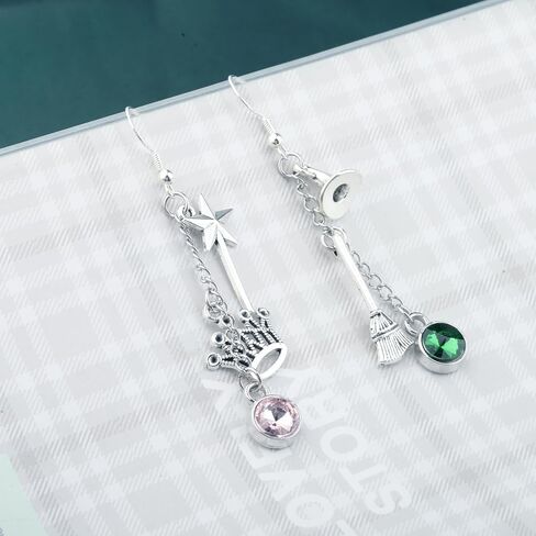 PLITI Musical Movie Inspired Gift Witch Fans Gift Green And Pink Witch Earrings For Musical Lover in Saudi Arabia