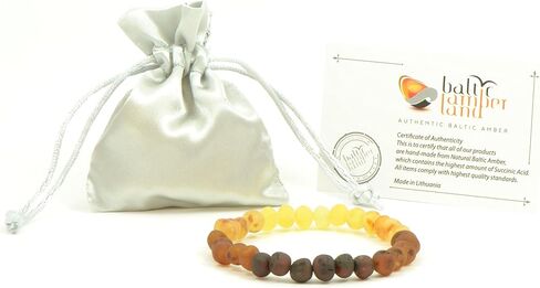 سوار TheNaturalAmber من كهرمان البلطيق للبالغين - خرز باروكي قوس قزح خام 18 سم سوار كهرمان شفاء أصلي لتخفيف الألم والقلق، مجوهرات عنبر طبيعية مصنوعة يدويًا in Saudi Arabia