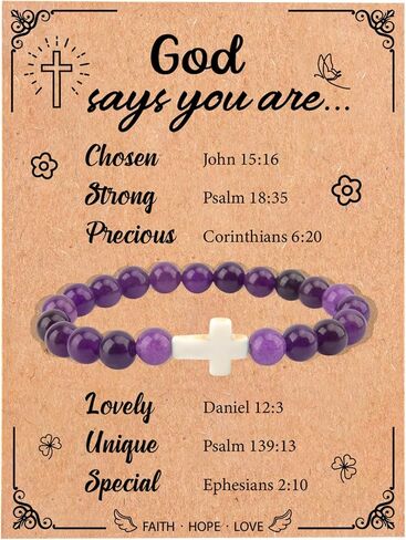 Christian Gifts for Women, Christian Gifts, Religious Gifts for Women/Mom/Grandma/Daughter/Friends/Sister/Granddaughter/Godmother, Gifts for Christian Women, Christian Cross Bracelet for Women in Saudi Arabia