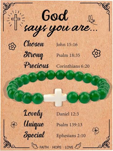 Christian Gifts for Women, Christian Gifts, Religious Gifts for Women/Mom/Grandma/Daughter/Friends/Sister/Granddaughter/Godmother, Gifts for Christian Women, Christian Cross Bracelet for Women in Saudi Arabia