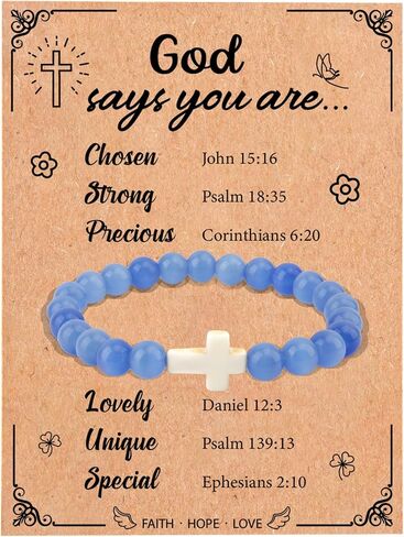 Christian Gifts for Women, Christian Gifts, Religious Gifts for Women/Mom/Grandma/Daughter/Friends/Sister/Granddaughter/Godmother, Gifts for Christian Women, Christian Cross Bracelet for Women in Saudi Arabia