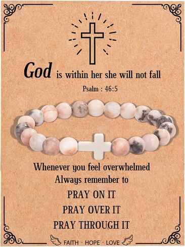 Christian Gifts for Women, Christian Gifts, Religious Gifts for Women/Mom/Grandma/Daughter/Friends/Sister/Granddaughter/Godmother, Gifts for Christian Women, Christian Cross Bracelet for Women in Saudi Arabia