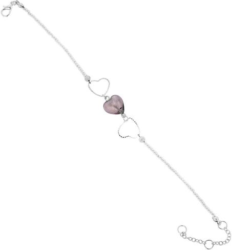Glass Of Venice Murano Glass Venetian Wedding Purple Heart Bracelet in Saudi Arabia