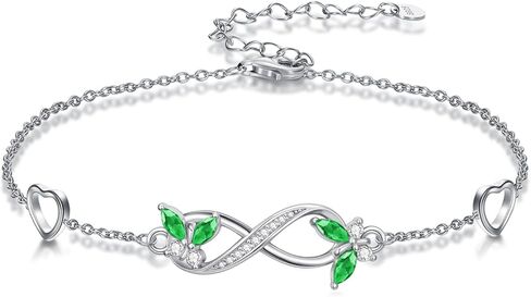 Infinity Butterfly Bracelets for Women,925 Sterling Silver,Adjustable Charm Birthdaystone Bracelet Birthday Jewelry Gifts for Wife Women in Saudi Arabia