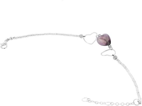 Glass Of Venice Murano Glass Venetian Wedding Purple Heart Bracelet in Saudi Arabia