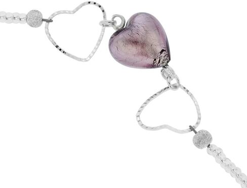 Glass Of Venice Murano Glass Venetian Wedding Purple Heart Bracelet in Saudi Arabia
