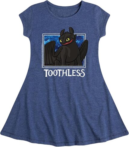 How to Train Your Dragon - Toothless Stars - Toddler & Youth Girls Fit & Flare Dress in Saudi Arabia