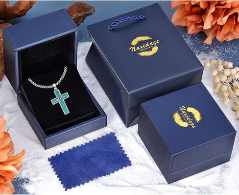 Genuine Turquoise Necklace 925 Sterling Silver Cross Pendant Necklace Vintage Western Cross Turquoise Jewelry for Men in Saudi Arabia