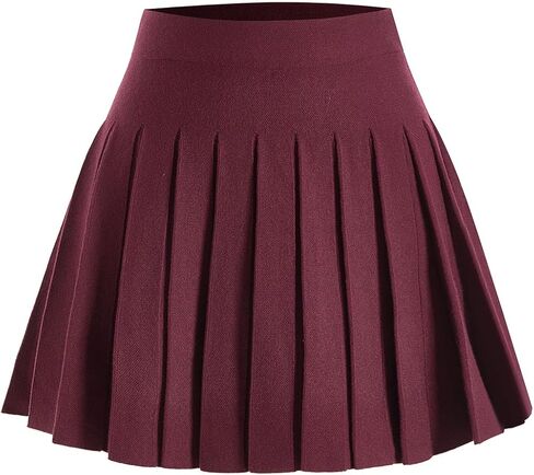 Women's Pleated Mini Skirt Fall High Waisted A Line Knit Going Out Skirts in Saudi Arabia