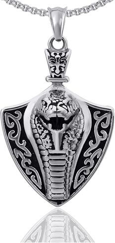 Xusamss Hip Hop Stainless Steel Animal Cobra Pendant Snake Necklace,24inches Chain in Saudi Arabia