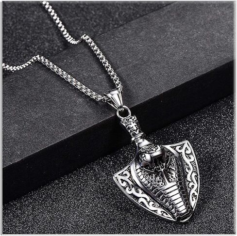 Xusamss Hip Hop Stainless Steel Animal Cobra Pendant Snake Necklace,24inches Chain in Saudi Arabia