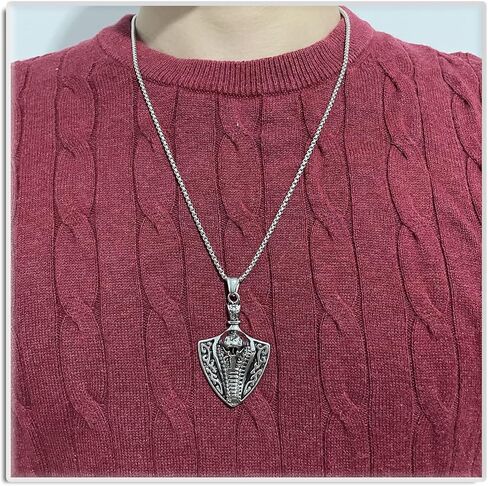 Xusamss Hip Hop Stainless Steel Animal Cobra Pendant Snake Necklace,24inches Chain in Saudi Arabia