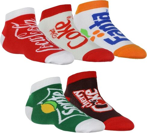 Mad Engine Coke Family Women's Soda Pop Mix and Match No Show Low Cut Ankle Socks 5 Pairs in Saudi Arabia