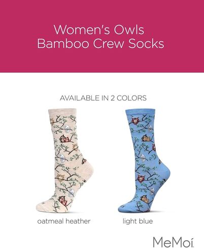 جوارب MeMoi النسائية Owls Rayon Crew in Kuwait