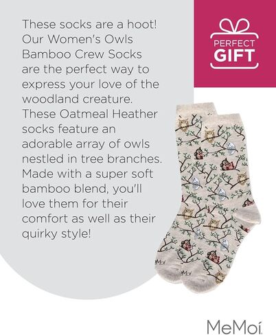 جوارب MeMoi النسائية Owls Rayon Crew in Kuwait