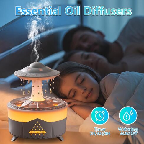 Essential Oils Diffusers for Home 350ml, Aromatherapy Diffusers for Essential Oils Large Room with R/C, 7 Color & 3 Lighting, Cool Mist Humidifiers for Bedroom & 3 Timers Office Yoga Black in Kuwait
