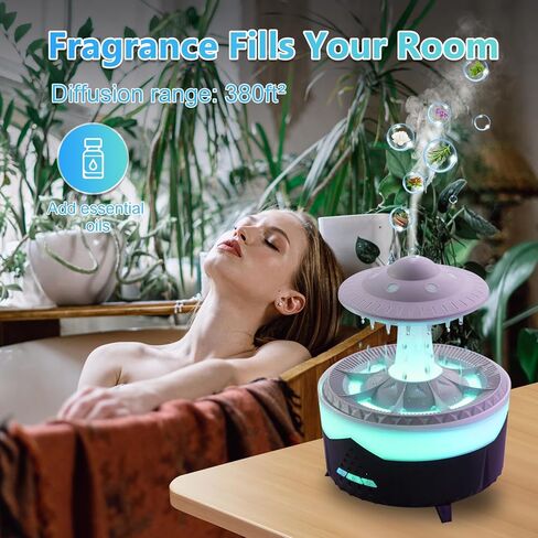 Essential Oils Diffusers for Home 350ml, Aromatherapy Diffusers for Essential Oils Large Room with R/C, 7 Color & 3 Lighting, Cool Mist Humidifiers for Bedroom & 3 Timers Office Yoga Black in Kuwait