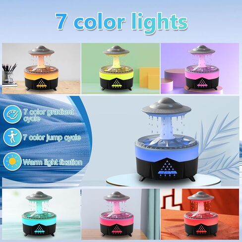Essential Oils Diffusers for Home 350ml, Aromatherapy Diffusers for Essential Oils Large Room with R/C, 7 Color & 3 Lighting, Cool Mist Humidifiers for Bedroom & 3 Timers Office Yoga Black in Kuwait