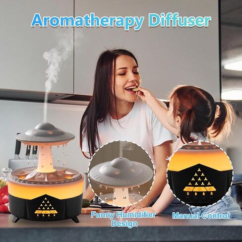Essential Oils Diffusers for Home 350ml, Aromatherapy Diffusers for Essential Oils Large Room with R/C, 7 Color & 3 Lighting, Cool Mist Humidifiers for Bedroom & 3 Timers Office Yoga Black in Kuwait