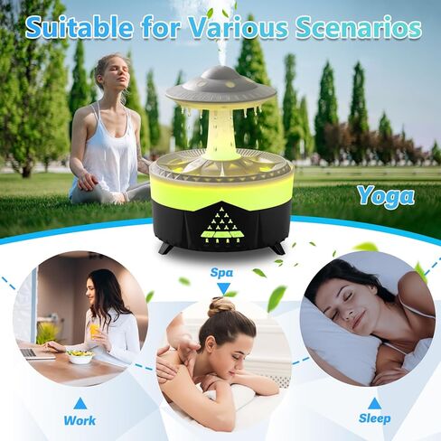 Essential Oils Diffusers for Home 350ml, Aromatherapy Diffusers for Essential Oils Large Room with R/C, 7 Color & 3 Lighting, Cool Mist Humidifiers for Bedroom & 3 Timers Office Yoga Black in Kuwait