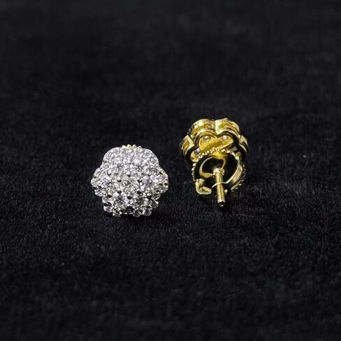 Moissanite Flower Cluster Earrings for Men & Women – 925 Sterling Silver, Diamond Tester Approved, Luxury Gift Box Included in Saudi Arabia