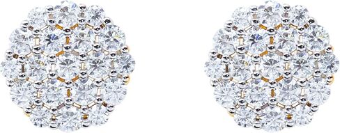 Moissanite Flower Cluster Earrings for Men & Women – 925 Sterling Silver, Diamond Tester Approved, Luxury Gift Box Included in Saudi Arabia