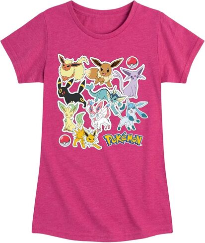 Pokémon - Eeveelution Stickers - Youth Girls Short Sleeve T-Shirt in Saudi Arabia