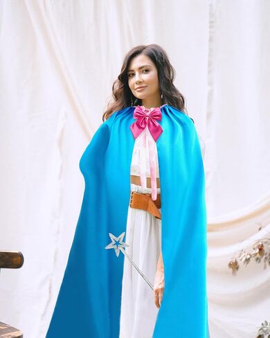 Fairy Costume Women Godmother Cosplay Accessories Adult Fairy Hooded Cloak Bow Tie Star Stick Halloween Dress up Party in Saudi Arabia