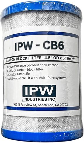 IPW Industries Inc. Compatible Replacement CB6 Hydro Guard Carbon Block Water Filter for MP System - 2 Pack in Kuwait