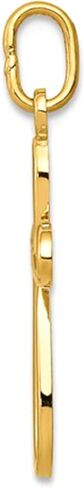 Jewelry Affairs 14k Yellow Gold Small Ribbon Cross Religious Pendant in Saudi Arabia