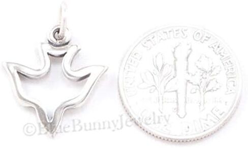 PEACE DOVE Charm CHRISTIAN Pendant Holy Spirit Sterling Silver 925 in Saudi Arabia