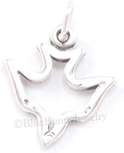 PEACE DOVE Charm CHRISTIAN Pendant Holy Spirit Sterling Silver 925 in Saudi Arabia