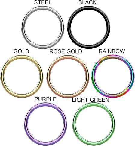 16 Gauge (1.2mm) 316L Surgical Steel Hinged Clicker Segment Ring, Cartilage, Helix, Tragus, Piercing Jewelry in Saudi Arabia