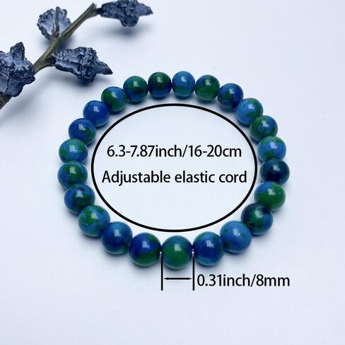 Bracelets for Women Men Natural Chrysocolla Gemstone Handmade Stone Beaded Stretch Elastic Crystal Beads Bracelet for Meditation, Yoga, Spiritual Healing & Positive Energy Jewelry Gifts 8mm in Saudi Arabia