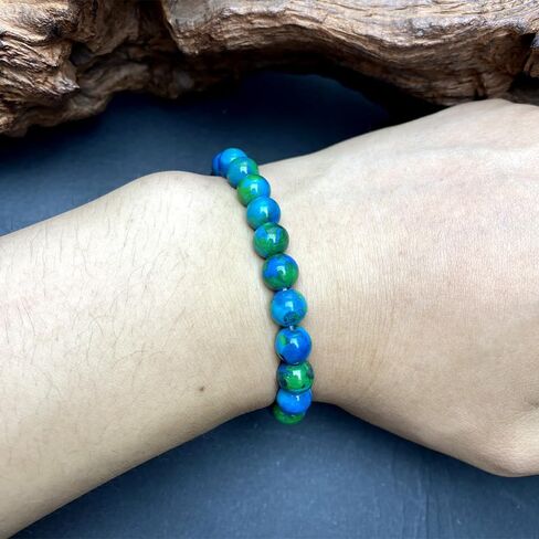 Bracelets for Women Men Natural Chrysocolla Gemstone Handmade Stone Beaded Stretch Elastic Crystal Beads Bracelet for Meditation, Yoga, Spiritual Healing & Positive Energy Jewelry Gifts 8mm in Saudi Arabia