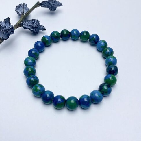 Bracelets for Women Men Natural Chrysocolla Gemstone Handmade Stone Beaded Stretch Elastic Crystal Beads Bracelet for Meditation, Yoga, Spiritual Healing & Positive Energy Jewelry Gifts 8mm in Saudi Arabia